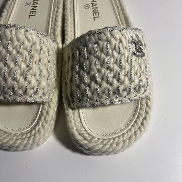 Braided knit chanel Mules ecru - Picture 3 of 12